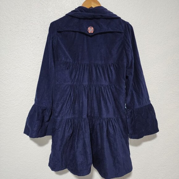 Judith March Coat Bell Sleeve Embroidered Flowers Colorful Button Smock-Style L - Picture 2 of 10
